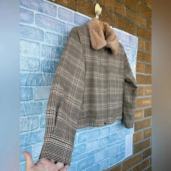 SUNCOO PARIS  CROPPED HOUNDSTOOTH JACKET SMALL - Picture 3 of 13